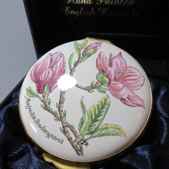 Crummles Enamel Box MAGNOLIA Soulangiana Blossom - Picture 2 of 15